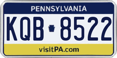 PA license plate KQB8522