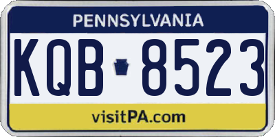 PA license plate KQB8523