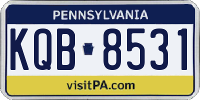 PA license plate KQB8531
