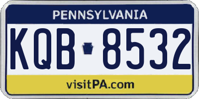 PA license plate KQB8532