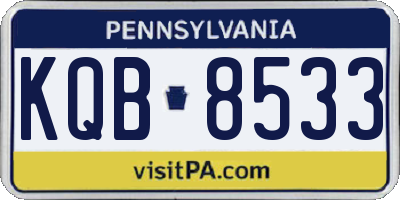 PA license plate KQB8533