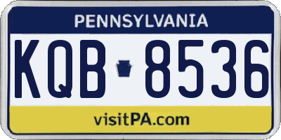 PA license plate KQB8536