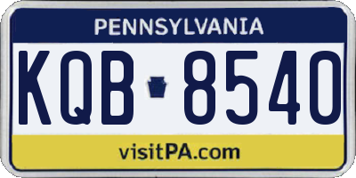 PA license plate KQB8540