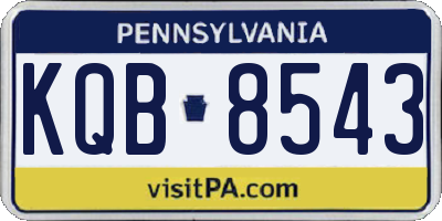 PA license plate KQB8543