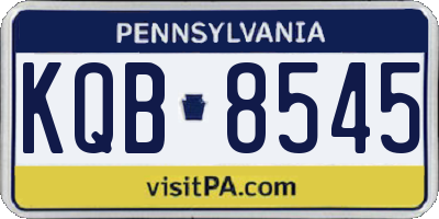 PA license plate KQB8545