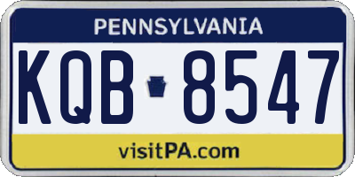 PA license plate KQB8547