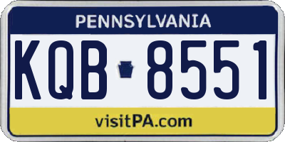 PA license plate KQB8551