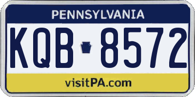 PA license plate KQB8572