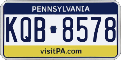 PA license plate KQB8578