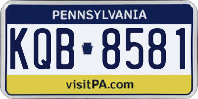 PA license plate KQB8581