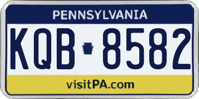 PA license plate KQB8582