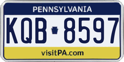 PA license plate KQB8597