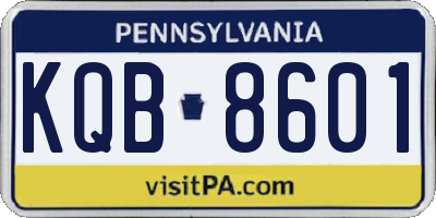 PA license plate KQB8601