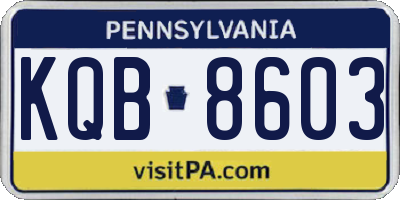 PA license plate KQB8603