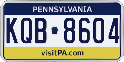 PA license plate KQB8604