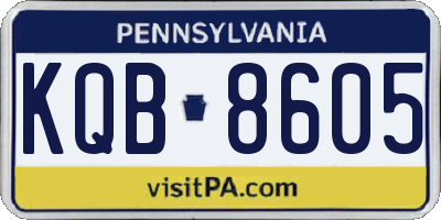 PA license plate KQB8605