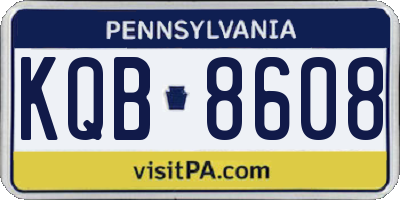 PA license plate KQB8608