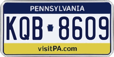PA license plate KQB8609