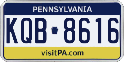 PA license plate KQB8616