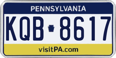 PA license plate KQB8617