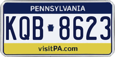 PA license plate KQB8623