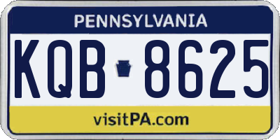 PA license plate KQB8625