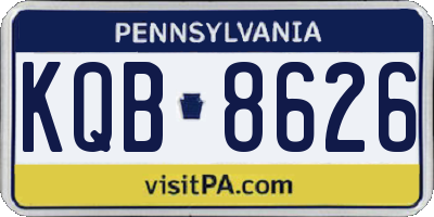 PA license plate KQB8626