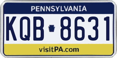 PA license plate KQB8631