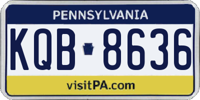 PA license plate KQB8636