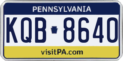 PA license plate KQB8640
