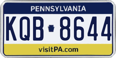 PA license plate KQB8644