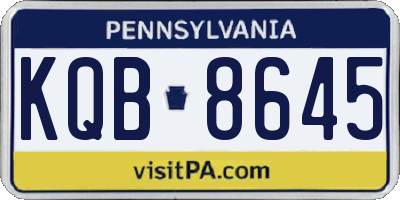 PA license plate KQB8645