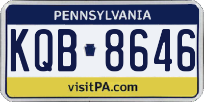 PA license plate KQB8646