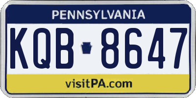 PA license plate KQB8647