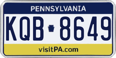 PA license plate KQB8649