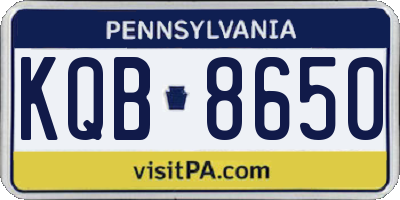 PA license plate KQB8650