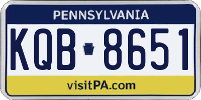 PA license plate KQB8651