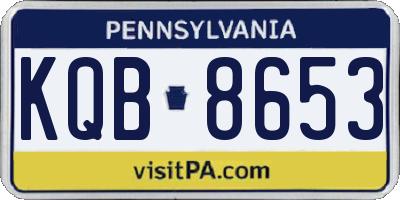 PA license plate KQB8653