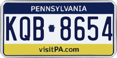 PA license plate KQB8654