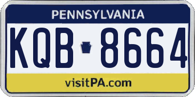 PA license plate KQB8664