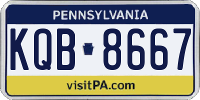 PA license plate KQB8667