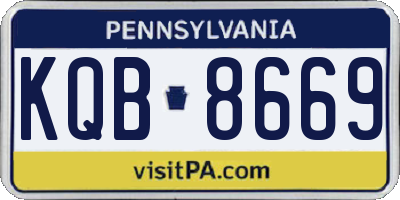 PA license plate KQB8669