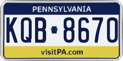 PA license plate KQB8670