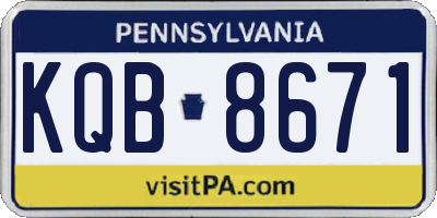 PA license plate KQB8671