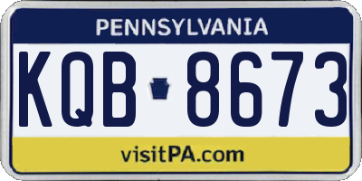 PA license plate KQB8673