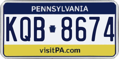 PA license plate KQB8674