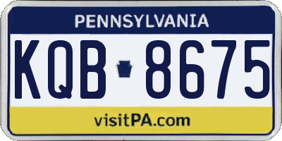 PA license plate KQB8675