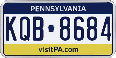 PA license plate KQB8684