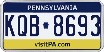 PA license plate KQB8693