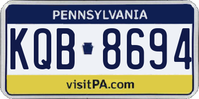 PA license plate KQB8694
